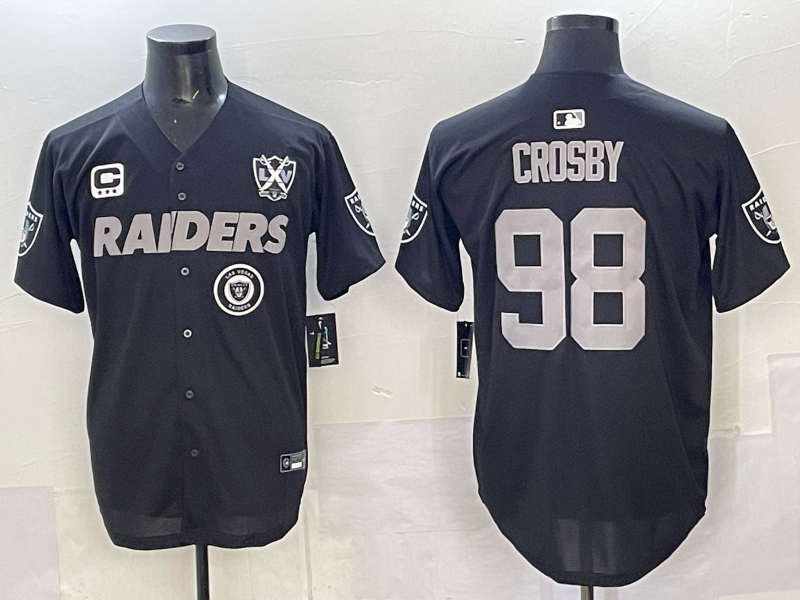 Men Oakland Raiders #98 Crosby black Nike 2025 Limited NFL Jersey 002